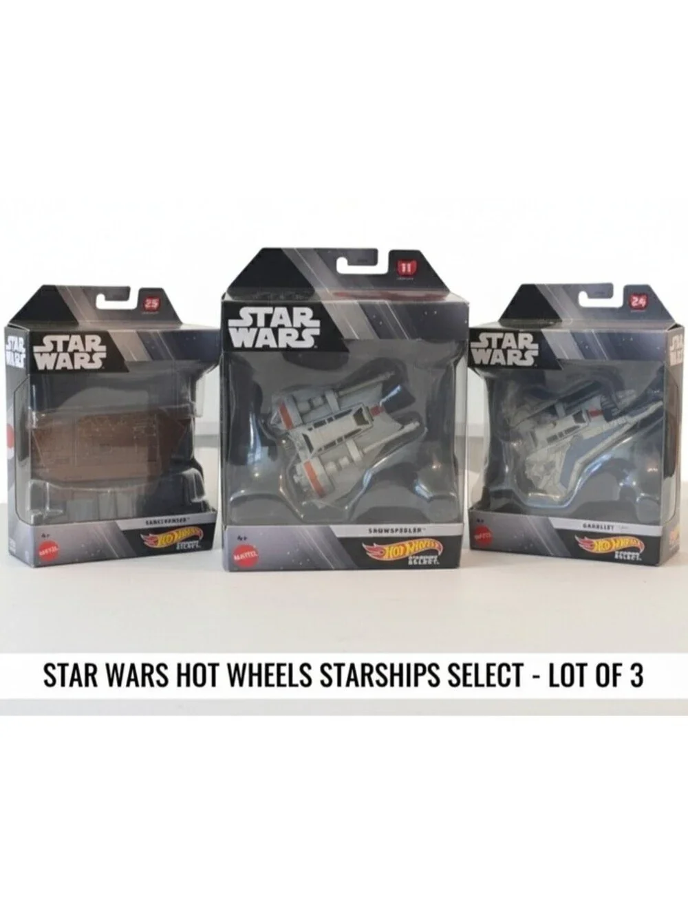 Hot Wheels Star Wars Starships Select 3-Pack Snowspeeder Gauntlet Sandcrawler